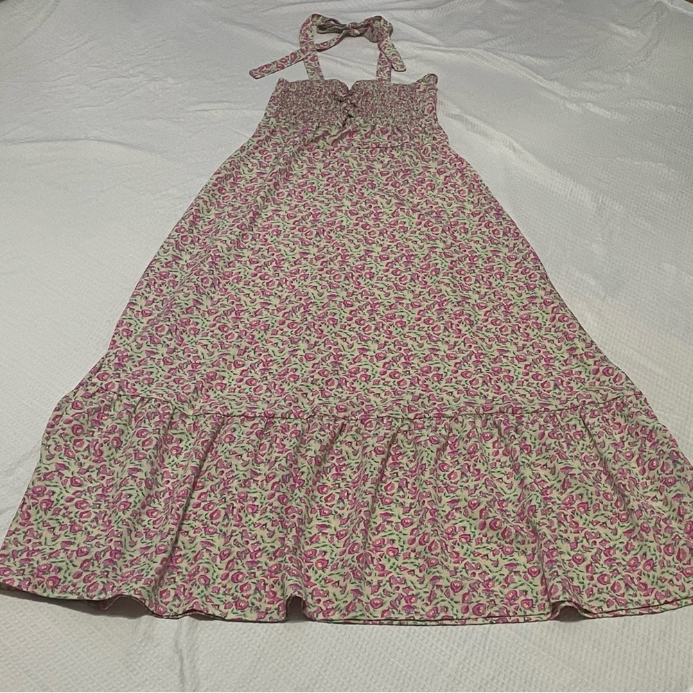 Chic Floral Maxi Dress - Pink and Green